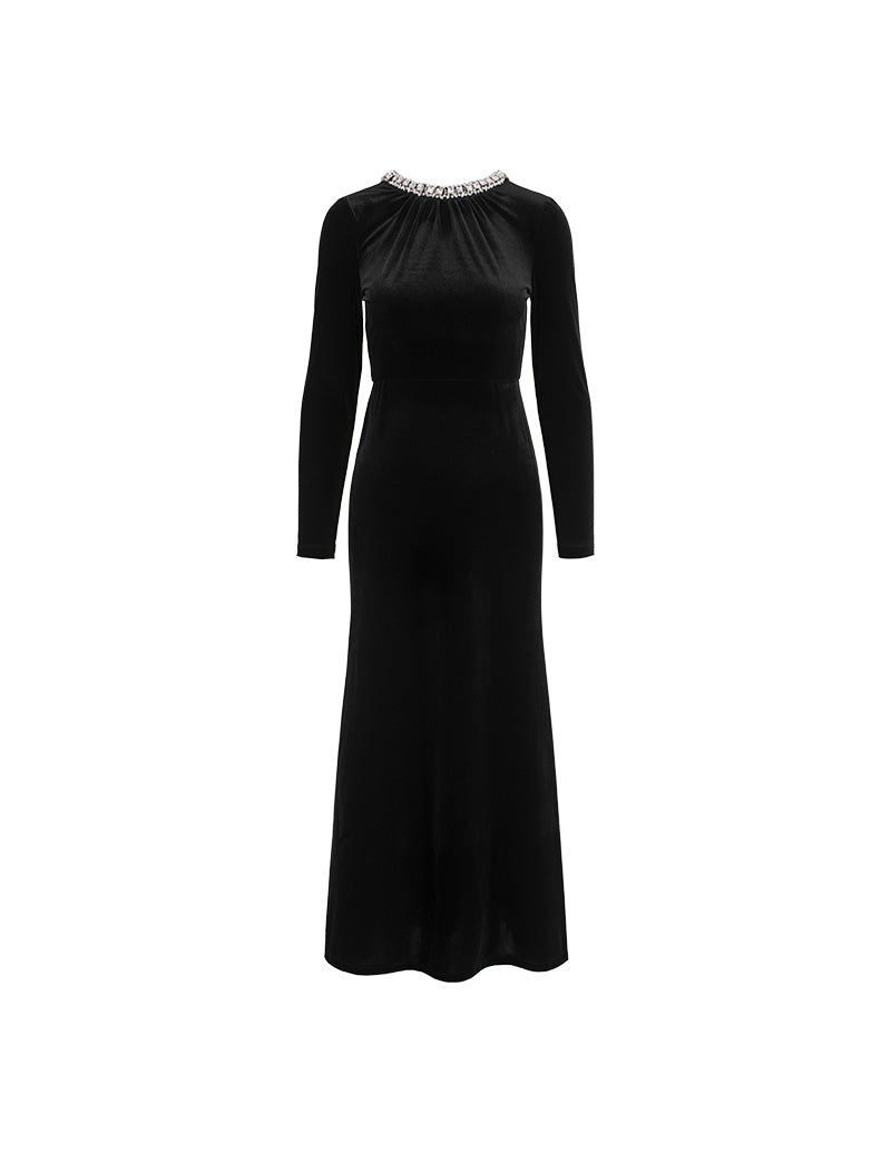 MARYLING Black V‑Neck Evening Dresses