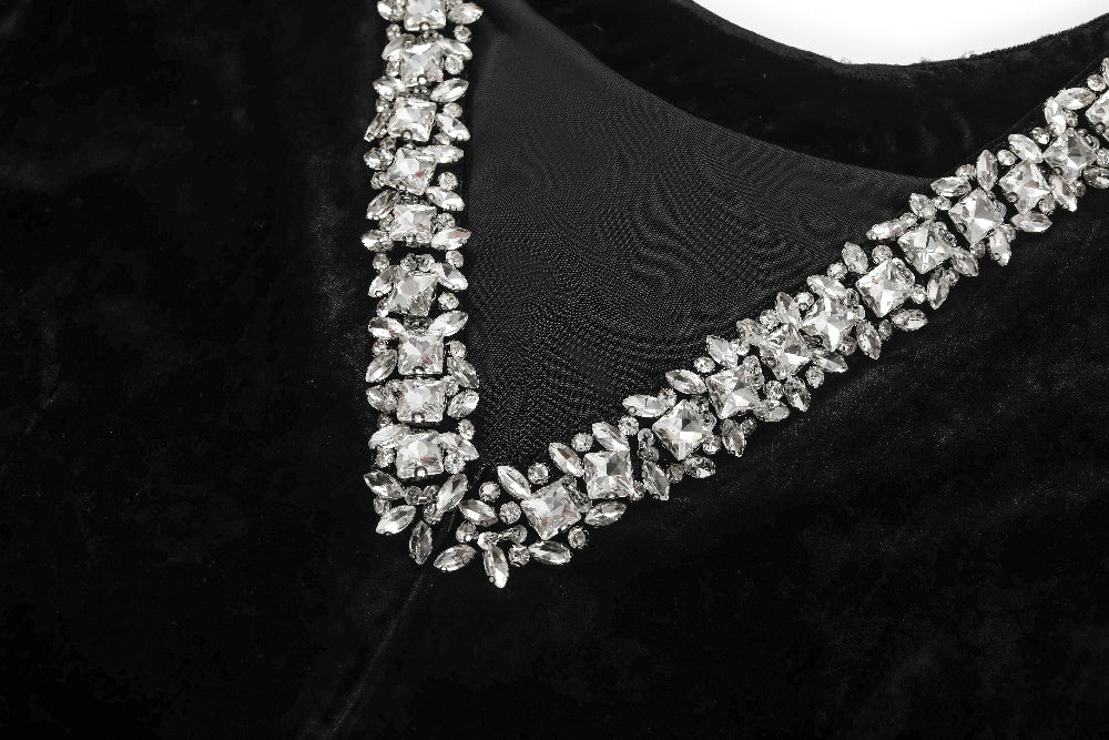 MARYLING Black V‑Neck Evening Dresses