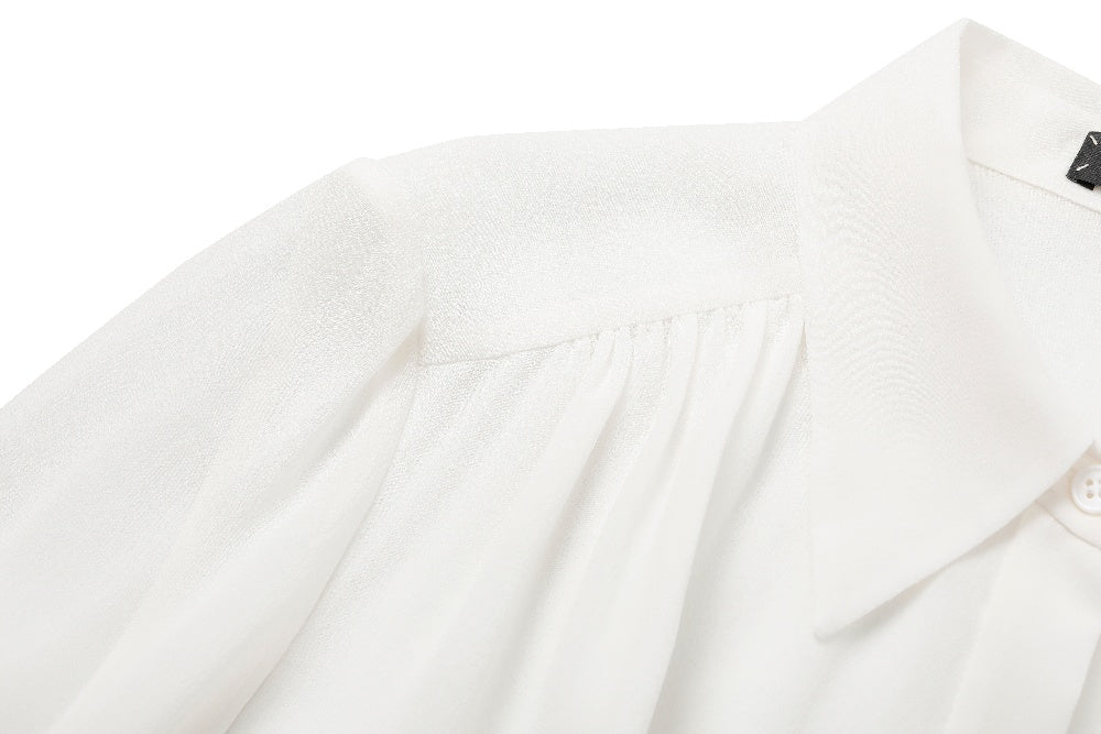 MARYLING Luminous Silk Relaxed Tailored Blouses