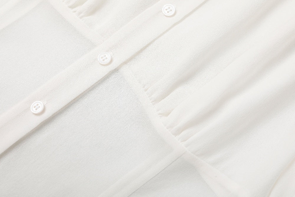 MARYLING Luminous Silk Relaxed Tailored Blouses