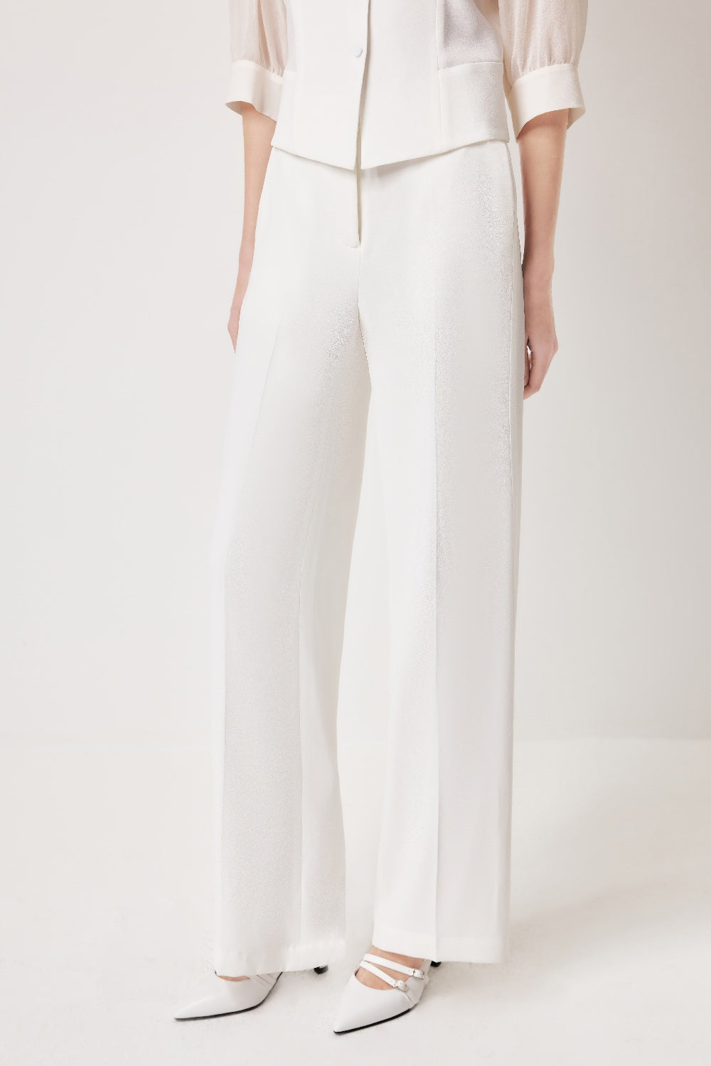 MARYLING Precision-Tailored Wide-Leg Trousers