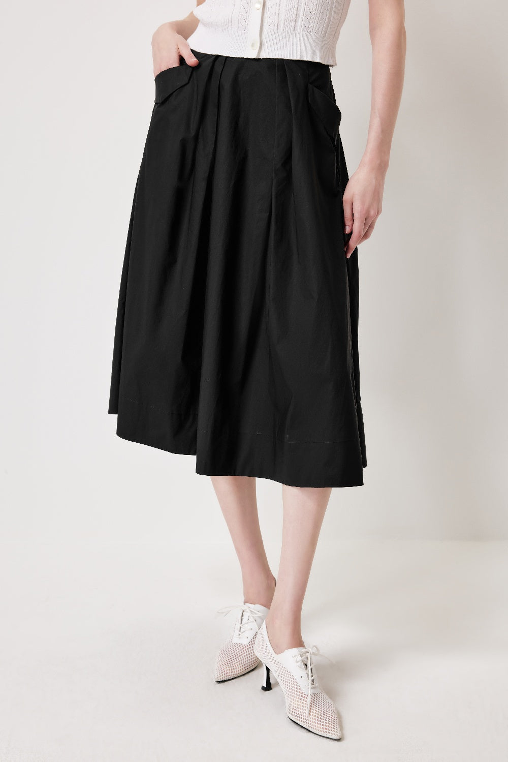 MARYLING 블랙 심플 A라인 스커트