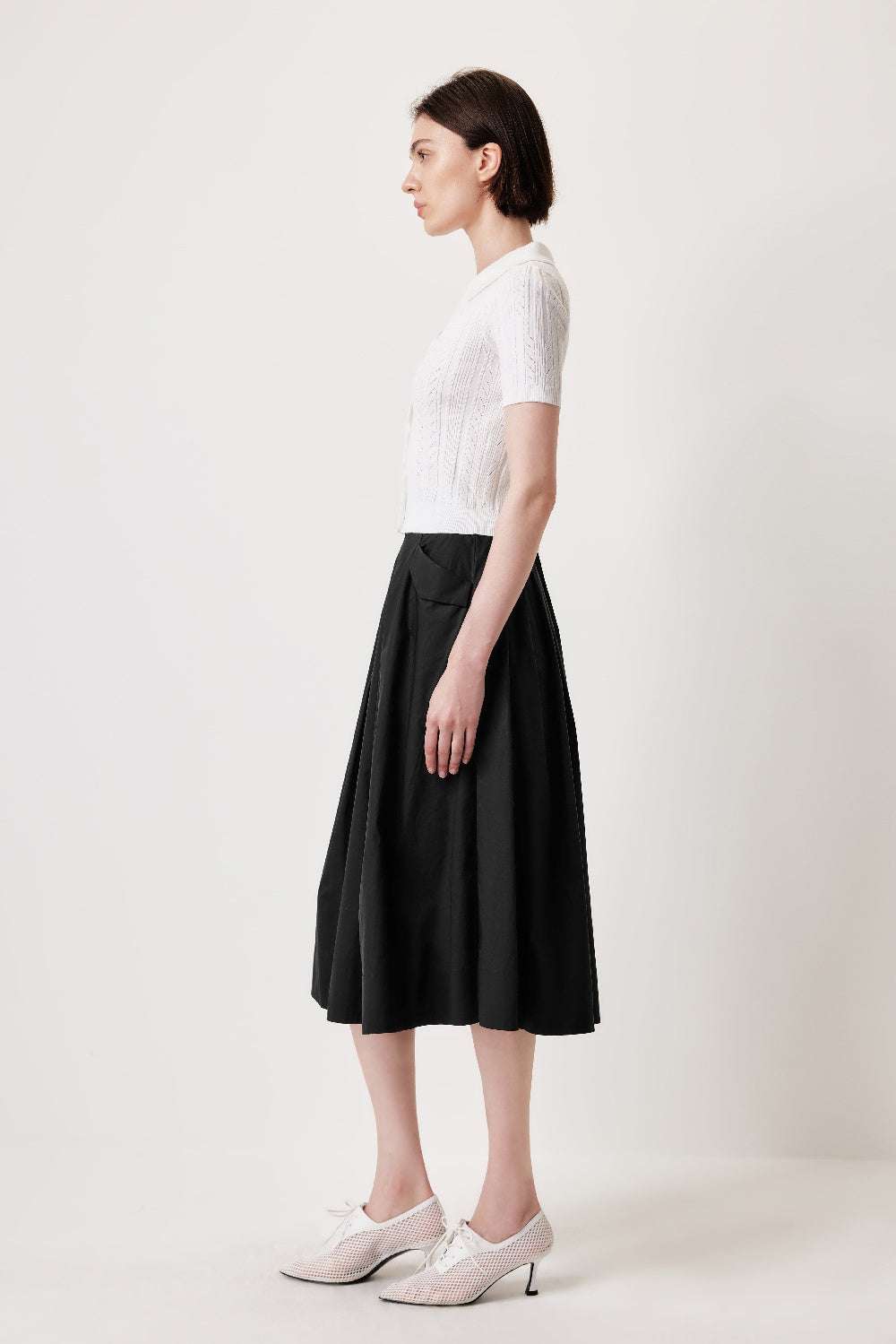 MARYLING 블랙 심플 A라인 스커트