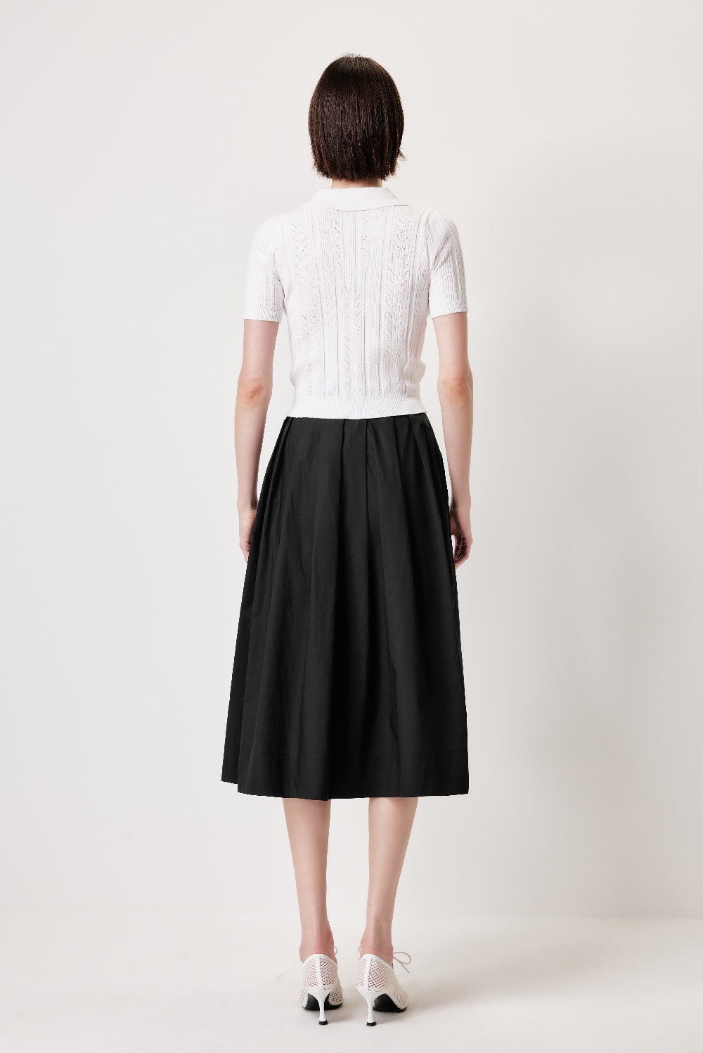 MARYLING 블랙 심플 A라인 스커트