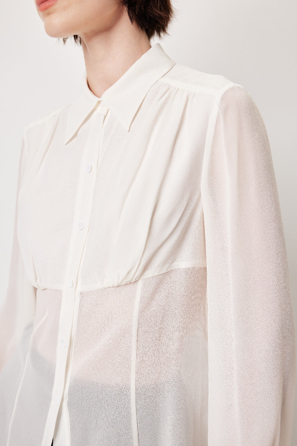MARYLING Luminous Silk Relaxed Tailored Blouses