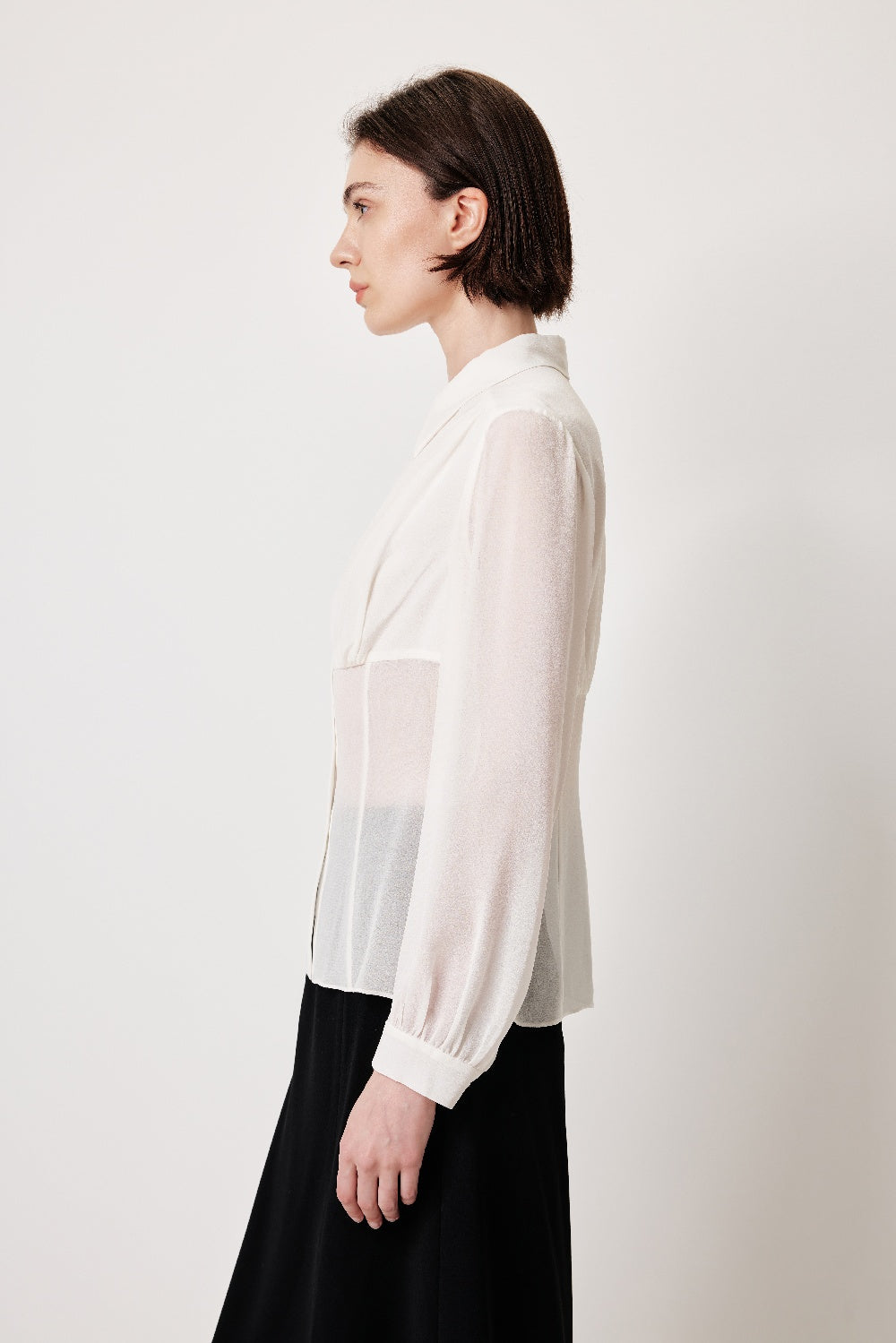 MARYLING Luminous Silk Relaxed Tailored Blouses