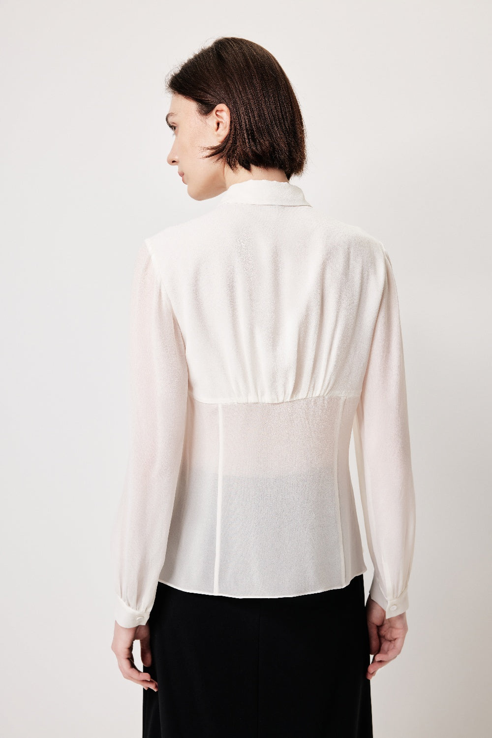 MARYLING Luminous Silk Relaxed Tailored Blouses